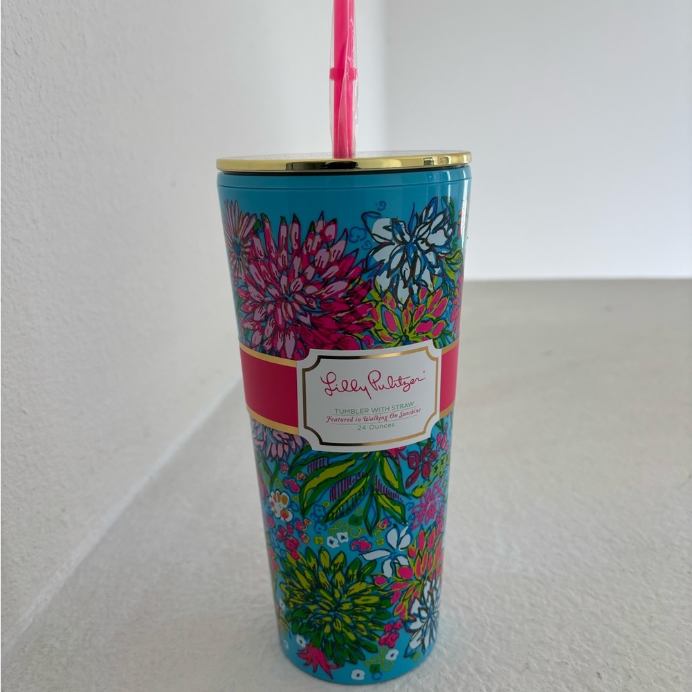 Lilly Pulitzer Double wall tumbler with reusable straw - Picture 7 of 9